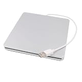 CIYODO Externes DVD Cd Rw Tragbarer USB Brenner für Laptop Pc Einfach zu Bedienen ohne Externen Adapter mit Intelligentem Brennprozess Praktischem Pop Up Design für Datensicherung