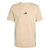 adidas Herren Essential Three Stripes Single Jersey Tee, warm Sandstone/Black, L