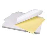 A4 Aufkleber Papier,50 PCS Aufkleberpapier für Drucker Hochglanz Druckpapier Selbstklebendes Etikett mit Klebriger Rückseite Vinyl für die Herstellung von Etiketten Tintenstrahldrucker Bürob