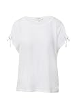 T-Shirt mit Flammgarnstruktur und Raffung weiß 40