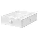 Ikea SKUBB Aufbewahrungsbox aus Polyester, quadratisch, mit Fächern, 44 x 34 x 11 cm, Weiß