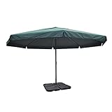 Aluminium-Regenschirm, Garten-Sonnenschirm, Terrassen-Sonnenschutz Mit Tragbarer Basis, Weiß