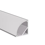 Alumino | LED Aluminiumprofil Eloxiert | 200 cm | Eckprofil | Opale Abdeckung | für 16 mm LED-Streifen | für Philips Hue geeignet | 2m | Sp