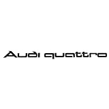 Audi A16-2271 Aufkleber Audi Quattro Logo Frontscheibe Schriftzug Dekorfolie, schw