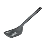 Zyliss E980234 Pfannenwender mit Schlitzen, 32.5cm, Nylon/Weizenstroh, Grau, Hitzebeständig, Spatel, Kochutensilien, Spülmaschinenfest, Küchenhelfer, 5 Jahre G
