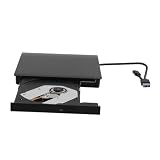 Happyyami Rekorder mit optischem Laufwerk cd-Player externes CD-Laufwerk Externer DVD-Brenner DVD-Player für Laptop tragbarer DVD-Player DVD-Laufwerk Metall Black