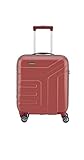 Travelite 4-Rad Handgepäck Koffer mit TSA Schloss erfüllt IATA Borgepäck Maß, Gepäck Serie VECTOR: Robuster Hartschalen Trolley in stylischen Farben, 072047-88, 55 cm, 40 Liter, Koralle (Rot)