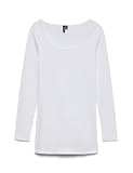 VERO MODA Damen Vmmaxi My Soft Long U-neck Noos' Langarmshirt, WeiÃƒŸ (Bright White), M EU