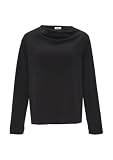 s.Oliver BLACK LABEL Fließendes Langarmshirt mit Wasserfall-Kragen schwarz 42