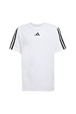 adidas Jungen Train Essentials 3-Stripes T-Shirt, White/Black, 11-12 Y