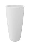 wonido Blumentopf/Pflanztopf, Höhe 85 cm, Ø 38, weiß, matt, 18 l Inhalt, mit herausnehmbarem Pflanz-Einsatz, für Innen und Außen, aus hochwertigem Polypropy