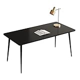 DHLIZI Computerschreibtisch, Home großer Desktop-Schreibtisch, Schlafzimmer-Make-up-Tisch, H73cm Black Table Base-Esstisch (Color : Black, Size : 100x60cm)
