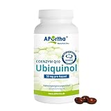 APOrtha Kaneka Ubiquinol Coenzym Q10 100 mg 60 vegetarische Kapseln, CoQ10 Kapseln hochdosiert 100mg, Hohe Bioverfügbarkeit durch bioaktives Ubiquinol, 2-fach Patentierter R