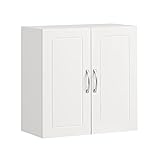 SoBuy® FRG231-W Hängeschrank mit Zwei Türen Wandschrank Badschrank Küchenschrank Medizinschrank Badmöbel Weiß BHT ca: 60x60x30