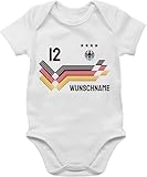 Baby Body Junge Mädchen - 2026 Fussball WM Fanartikel - Trikot mit anpassbarem Namen und Trikotnummer - 1/3 Monate - Weiß - deutschland-fanartikel babybody fußball em german body