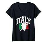 Damen Handball Italien Trikot Handballspieler Handballspiel T-Shirt mit V