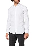 Seidensticker Herren Extra Bügelfreies Hemd mit sehr schmalem Schnitt-X-Slim Fit-Langarm-Kent-Kragen, Weiß (Weiß 01), 43