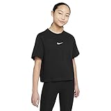 Nike Girls G NSW Tee ESSNTL SS Boxy T-Shirt, Black/White, L
