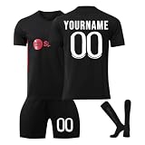 Fussball Trikot Kinder Personalisiert mit Namen und Nummer FußBall Trikot 24/25 Jersey Set Herren Fussballtrikot, Football T-Shirt, Shorts und Socken für Jungen Anzug