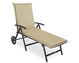 sunnypillow 1 Stück Liegenauflage 190 x 60 | Auflage Polster für Gartenmöbel extra dick 9cm waschbar wasserdicht | Polsterauflagen für Gartenliege Sonnenliege Liegestuhl Kissen | Beig