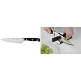 WMF Spitzenklasse Plus Kochmesser 30 cm, Klinge 15 cm & Gourmet Messerschärfer Keramikscheiben, 2 Stufen, Vor- und Nachschleifen, sichere Handhabung