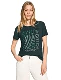 CECIL Damen B321781 T-Shirt mit Frontprint, fir Green, M