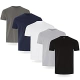Fm London Herren-t-shirt (3/5er-pack) Herren T-Shirt , Schwarz, Grau, Weiß, Marineblau, Anthrazit (5er-pack), M