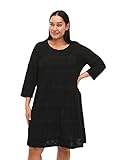 Zizzi Flash by Damen Großen Größen Kleid 3/4-Ärmeln V-Ausschnitt Größe 50-52 Black