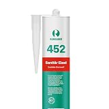 RAMSAUER 452 Sanitär Elast 1K Silikon (Silbergrau Nr. 17) - 310ml Kartusche, ideal für den Sanitär Bereich, UV- & witterungsbeständig, weich & dauerelastisch, Profilitverglasungen, Alu-Fassadenb