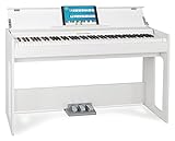 Classic Cantabile DP-S1 WM E-Piano - 88 gewichtete Tasten mit Hammermechanik und Anschlagdynamik - Slimline-Design - Layer-, Split- und Twinova-Funktion - 3 Pedale - Weiß
