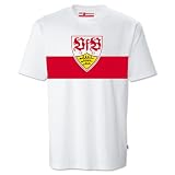 VfB Stuttgart T-Shirt Wappen Brustring weiß Gr. M