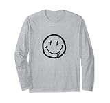 Smiley Emoticon streckt Zunge raus mit X Augen T-Shirt Motiv Lang