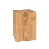 Naturmassivmöbel Holzblock massiv Eiche 20x20x30 cm Handarbeit aus Deutschland Windlichtsäule Blumensäule Beistelltisch H