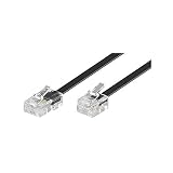 Goobay 68577 Telefonkabel RJ11 Stecker auf RJ45 Stecker Flachkabel RJ11 Kabel für Faxgerät DSL Modem VDSL Router Kabel ISDN DSL Kabel Schwarz 6