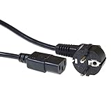 ACT Kaltgerätekabel 1.5m, C13 Kabel, PC Stromkabel, CEE 7/7 auf C13 3 Pin – Schutzkontakt gewinkelt - AK5012 Schw