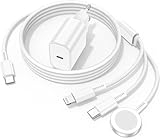 3-in-1-USB-C-Ladekabel für Apple Watch – 2 m, Schnellladung 20 W, magnetisches Design & thermische Sicherheit, kompatibel mit Series 10/9/8/7/Ultra & iPhone 16/15/14/13