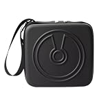 Uhidka PU Multifunktionaler Aufbewahrungskoffer Organizer-Beutel Externe Optische Antrieb+ CD-ROM-Speichertasche Schw