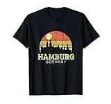 Retro Vintage Skyline Hamburg Shirt Hamburg City Geschenk T-S