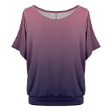 Damen T Shirt: Elegant Kurzarm Tshirt Fledermaus Made in Italy Festliche Bluse Locker Große Größen Tunika Yoga Schwarzes Oberteile mit Gummizug Am Saum Sommer Festlich Hawaii Hemd S
