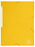 Exacompta 17106H 25er Pack Einschlagmappe aus extra starkem Colorspan-Karton für DIN A4 mit 3 Klappen und 2 Gummizügen gelb