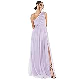 Anaya with Love Damen Womens Ladies Maxi One Cold Shoulder Dress with Slit Split Sleeveless Prom Wedding Guest Bridesmaid Ball Evening Gown Kleid, Dusty Lilac, 38