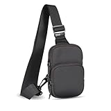 ORGCIUFB Handyholster Neopren-Sling-Umhängetaschen mit Schultergurt, leichte Brusttasche, kompatibel mit Reisen, Sport, Laufen, Wandern Hülle(Black)