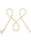 modabilé Ankerkette Damen Halskette Vergoldet 925 Sterling Silber (35cm 1,55mm breit) Goldkette ohne Anhänger zart Goldene Kette Frauen Verg