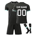 Personalisierbares Fußballtrikot Set für Kinder – 3-teiliges Trainingsset (Trikot, Shorts & Socken) mit eigenem Namen & Nummer, atmungsaktives Material, ideal für Heim- und Auswärtstraining