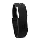 Ogquaton Premium-Qualität Männer Frauen Gummi LED Uhr Datum Armband Digital Sport Armbanduhr schw