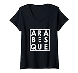 Arabesque Ballett Tanzen Typographie Kunst T-Shirt mit V