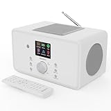 Internet Radio with DAB+ | 100 Watts 2.1 Bluetooth Radio with Spotify Connect, Alarm, 90+ Presets, Built-In Subwoofer and Remote Control | Majority Bard Music System and Digital Radio, W