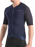 BERGRISAR Radtrikot Fahrradtrikot für Herren Kurzarm Atmungsaktiv Schnelltrocknend Ultraleicht Rennrad Trikots Marineblau X-Larg