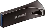 Samsung BAR Plus USB-Stick Typ-A, 64 GB, 200 MB/s Lesen, 30 MB/s Schreiben, Widerstandsfähiger USB 3.1 Speicherstick mit Schlüsselring, Titan Gray, MUF-64BE4/APC