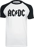 AC/DC Black Logo Männer T-Shirt weiß/schwarz 3XL 100% Baumwolle Band-Merch, B